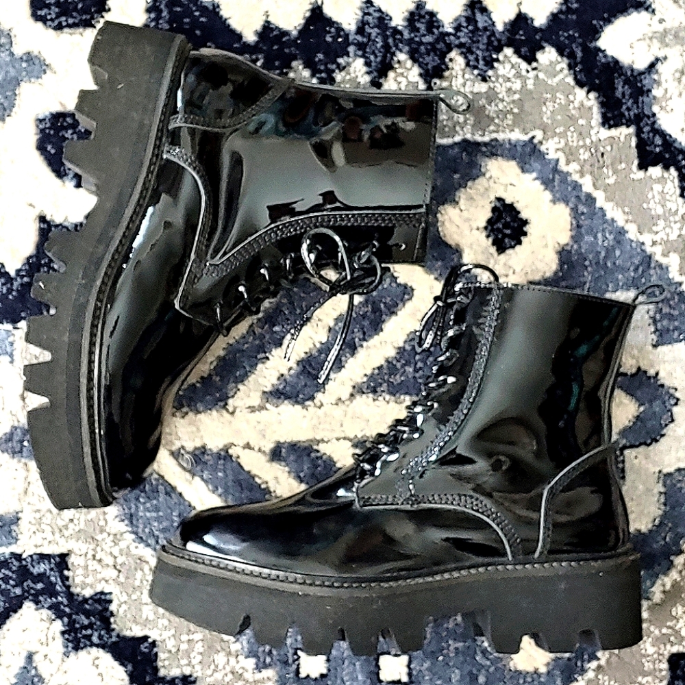 Jeffrey Campbell platform zip up boots